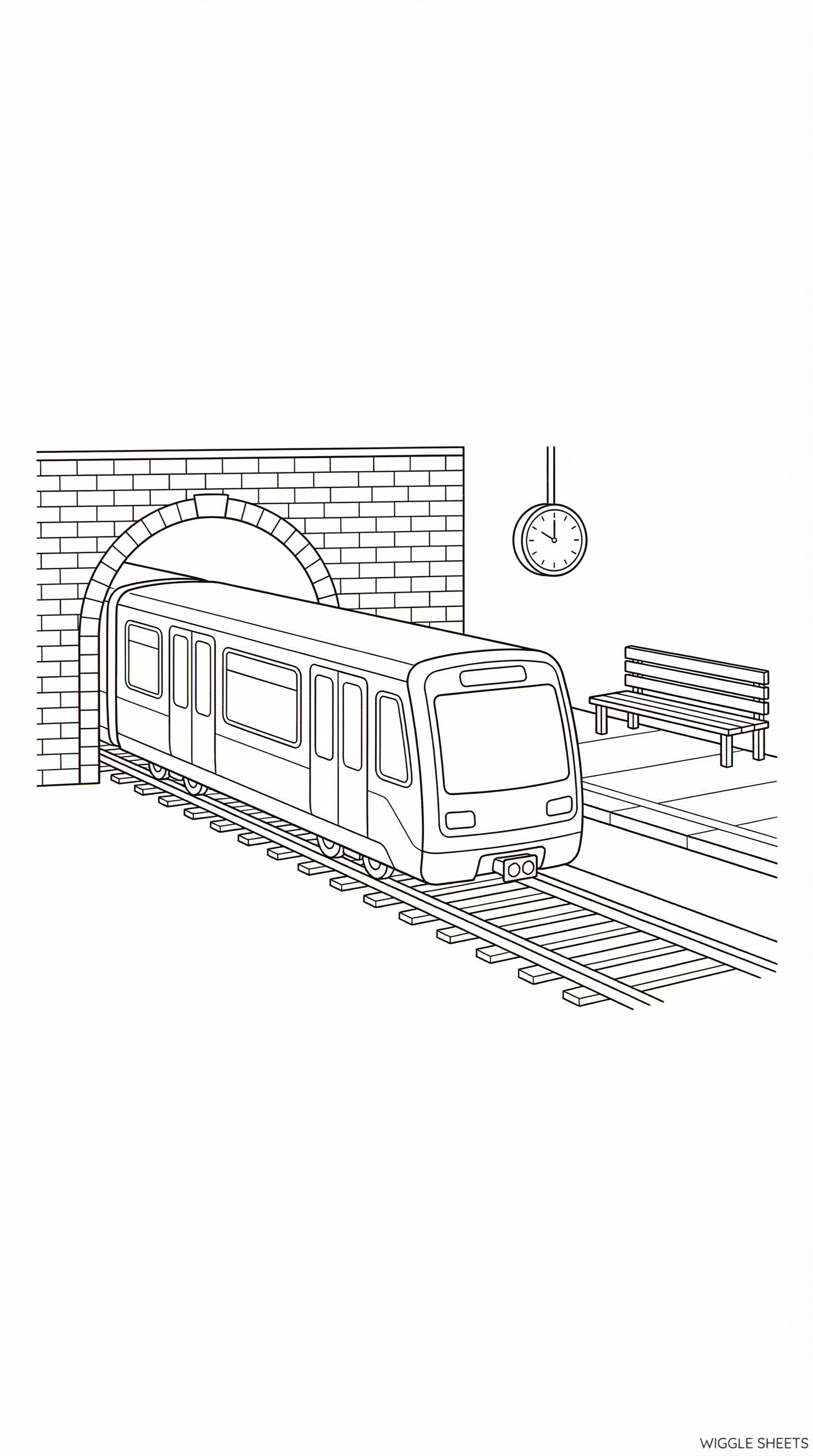 City Subway Train Coloring Page